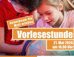 Plakat Vorlesestunde für Kinder ab 4 Jahren