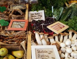 Auswahl von frischem Gemüse auf dem Wochenmarkt